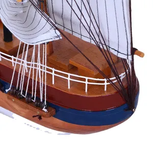 Decoração de escritório para casa, modelo de barco à vela de 60 cm, artesanal, escultura de navio artesanal, decoração de navegação, ornamental de madeira para casa