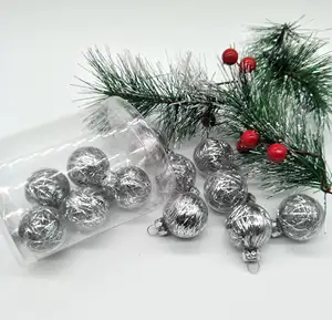 फैक्टरी प्रत्यक्ष बिक्री 3*3*3 cm क्रिसमस वृक्ष के गहने सोने और चांदी गिलास गेंद घर और दफ्तर के लिए पार्टी सजावट