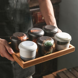 Tazón de <span class=keywords><strong>sopa</strong></span> de miso y <span class=keywords><strong>huevo</strong></span> al vapor de cerámica de estilo japonés <span class=keywords><strong>con</strong></span> tapa, restaurante y vajilla para el hogar - Product Image 2