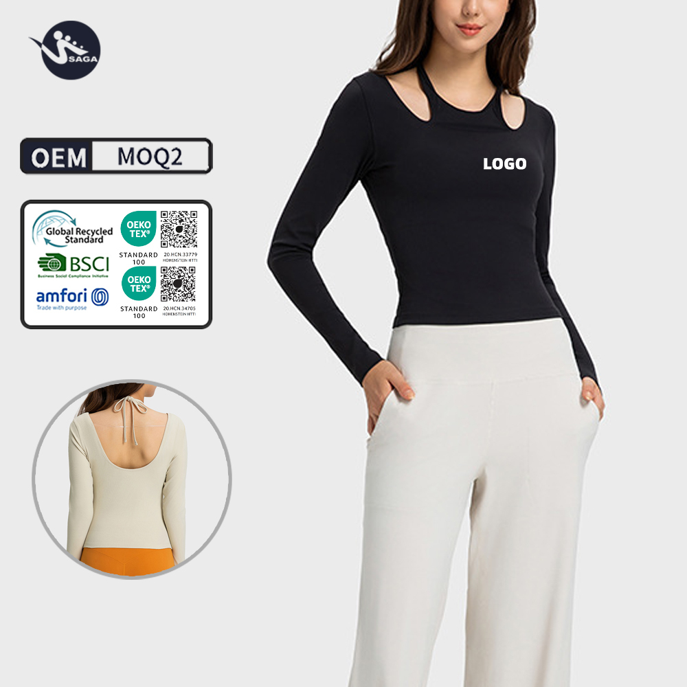 Winter Plush Long-Sleeve Yoga Activewear High-Intensity Fitness Apparel for Pilates Running Sporty Long-Sleeve Top