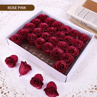 Vente chaude 30 pièces/boîte coloré fleur artificielle paillettes fleurs perpétuelles têtes de Rose fête de mariage boîte-cadeau décoration