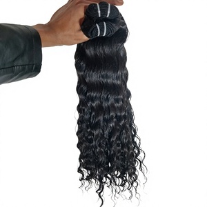 100% Vierge Indien Remy Machine Double Trame Extensions de Cheveux Couleur Noire Naturel Long Bouclés Bundles 8 Pouces Wave Curl Confiance - Product Image 1