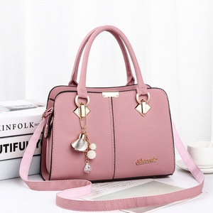 Stylish PU Leather Ladies Shoulder <b>Bag</b> <b>Charm</b> Pendant Classic Top Handle Tote <b>Bag</b> For Work Shopping Events - Product Image 2