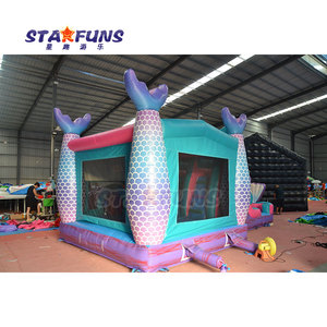 Castillo hinchable inflable Multicolor para exteriores comercial con tobogán, casa de rebote de fondo marino, Castillo de salto inflable con tobogán - Product Image 6