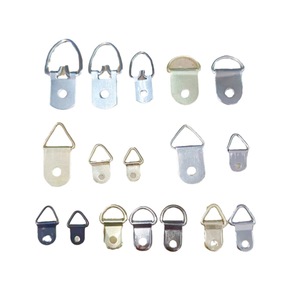 GQK Metal Triangle D-ring Hook Hanger Loops with Screws Silver for Hanging Picture Photo Frame Art Work Painting Frame Wall - Product Image 1