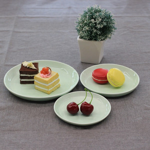 Vaisselle en céramique vert clair de Style frais, service de vaisselle en porcelaine avec assiettes rondes pour <span class=keywords><strong>Restaurant</strong></span> à domicile - Product Image 4