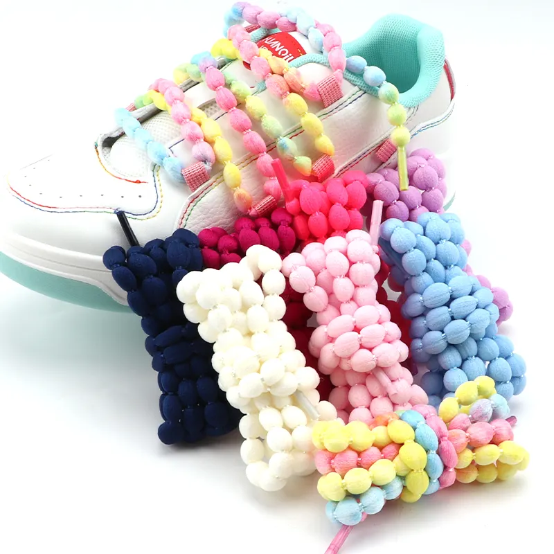 Cordones tejidos de grano redondo de color de 10MM para zapatillas de deporte, cordones para zapatos, zapatos deportivos informales para hombres y mujeres, cordones para rastas de pan