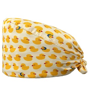 Bonnets de travail dentaires à nouer avec bouton, imprimés mignons, respirants, légers, en coton, unisexes, pour les salles d'hôpital - Product Image 2