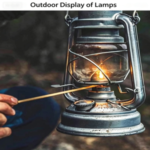 Lampe à pétrole rétro, lanterne de grange en verre portable à l'ancienne, lumière décorative pour le camping en plein air - Product Image 3