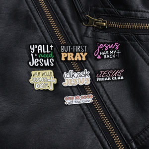 Komik İsa emaye Pin İsa tasarımına ihtiyacınız var - Product Image 1