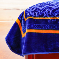 Vente en gros de couverture Raschel de luxe 1 couche épaisse, douce et chaude pour l'hiver taille King avec motif imprimé style écossais en fourrure