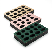 Op maat gemaakte polyurethaanschuim/EPE/EVA flocking insert voor pen- en brillen etui, fluweel gevoerd, waterdicht, milieuvriendelijk, gestanst display.