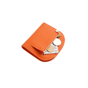 Femmes à la mode mince minimaliste en cuir véritable Mini portefeuille couleur <span class=keywords><strong>Orange</strong></span> peau de vache <span class=keywords><strong>porte</strong></span>-<span class=keywords><strong>monnaie</strong></span> petit argent portefeuilles pour les femmes - Product Image 5
