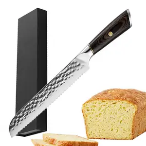 8英寸锯齿面包刀高碳不锈钢多功能厨房吐司刀用于切割硬皮面包蛋糕百吉饼