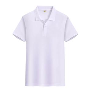 เสื้อเชิ้ตผู้ชายสีพื้นผ้าฝ้ายแขนสั้น พิมพ์ลายโลโก้ด้านหน้าด้วยเทคนิคฮีททรานเฟอร์ สวมใส่สบาย ระบายอากาศได้ดี ผ้าปิเก้ถัก - Product Image 5