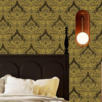 Papier peint non tissé gaufré de luxe, motif damassé classique, revêtement mural pour salon, chambre à coucher, rénovation