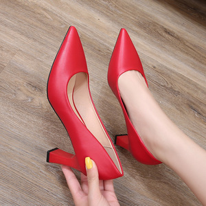Zapatos <span class=keywords><strong>de</strong></span> Tacón Grueso con Punta en Pico para Mujer, Resistentes al Desgaste, para Azafatas, Multicolores, para Oficina, Bodas y Uso Diario - Product Image 3