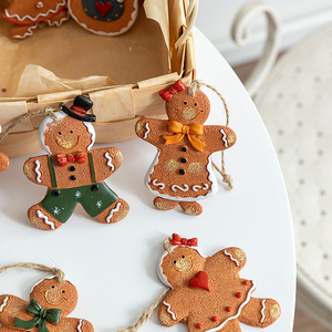 Hand Painted <b>Gingerbread</b> <b>Man</b> Ornament Vintage Cartoon Christmas Tree Decoration for Xmas Holiday Home Party <b>Decor</b> - Product Image 4