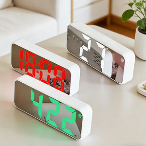 Réveil numérique électronique ABS avec grand écran LED miroir, <span class=keywords><strong>calendrier</strong></span>, température, fonction snooze, réglage de la luminosité, pour la maison et le bureau - Product Image 4