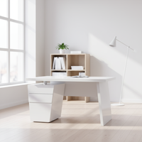 Bureau d'ordinateur en bois blanc brillant très vendu pour le bureau