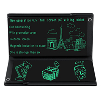 Tablette de dessin numérique réutilisable et effaçable, double écran 6,5 pouces, magnétique, autocollante, en plastique, alimentée par batterie, personnalisable