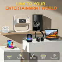 Nouveau projecteur intelligent 9000 Lumens Android 14 360 ° Projecteur de films Flipping Bracket 600ANSI, résolution native 1080P, Wi-Fi double bande, BT5.1