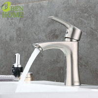 Robinet de lavabo sur pied, mitijeur d'eau brossée robinet de lavabo froid et chaud, robinet et robinet de salle de bains 304