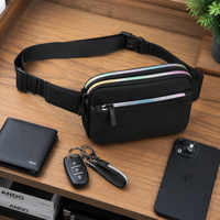 Sac banane bandoulière en nylon recyclé avec logo personnalisé pour le voyage, vente en gros, fabricant OEM