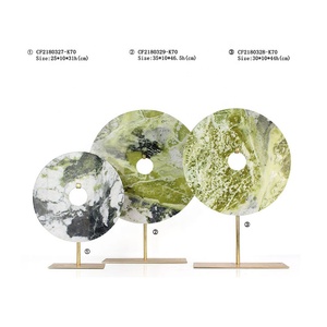 Escultura redonda de mármol de lujo <span class=keywords><strong>en</strong></span> metal para decoraciones de oficina - Product Image 6