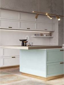 2025 Style européen en bois massif armoires de cuisine ensemble de luxe modulaire <span class=keywords><strong>placard</strong></span> PVC <span class=keywords><strong>porte</strong></span> panneau évier accessoire pas cher moderne meubles - Product Image 2