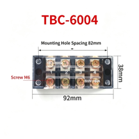 Bloc de bornes fixe en cuivre TBC-6004 TB-604 60A 4P, connecteur de fil ignifuge