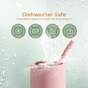 Ensemble de tasses et cuillères en silicone pour la maison, taille personnalisée, en silicone de qualité alimentaire, avec paille magique pour bébé, tasse d'apprentissage et gobelet d'eau pour tout-petits - Product Image 2