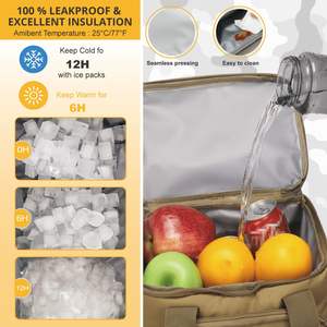 Nueva bolsa térmica de doble capa, gruesa, portátil, para picnic, a prueba de fugas, aislada, suave, grande, para adultos, para el trabajo. - Product Image 3