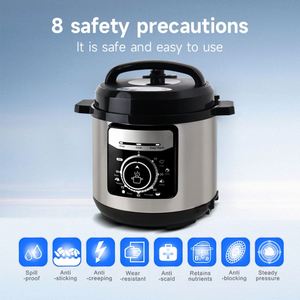 Cuisinière à pression électrique intelligente de grande capacité 6L, multifonctionnelle, en aluminium antiadhésif, en acier inoxydable, pour usage domestique - Product Image 4