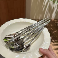 Ensemble de couverts en acier inoxydable 304 miroir, design moderne, écologique, couteau à steak, fourchette, cuillère, dessert, thé, pour hôtel, logo personnalisé