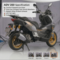 Nouveau Scooter Maxi 250CC EURO5 EEC à Refroidissement Liquide 4 Temps, Vente Chaude 2026, avec Bosch EFI, CVT, ABS Avant et Arrière, Démarrage sans Clé, pour Adultes, Longue Autonomie, 95 km/h