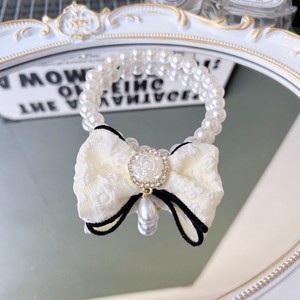 Lujo Jeweled Mesh Bow Diamond Pearl Cat & Dog Collar Personalizable Accesorios para mascotas - Product Image 6