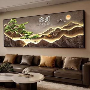 Orologio <span class=keywords><strong>LED</strong></span> di Lusso per Arredamento Moderno, Quadro <span class=keywords><strong>da</strong></span> <span class=keywords><strong>Parete</strong></span> Artistico per Ingresso, Portico e Soggiorno - Product Image 1