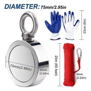 2.75 \ "terre rare néodyme Double face <span class=keywords><strong>aimant</strong></span> de <span class=keywords><strong>pêche</strong></span> 1000lbs force combinée personnalisé <span class=keywords><strong>aimant</strong></span> de pince magnétique industriel - Product Image 3