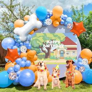 118 Uds perro Azul fiesta decoraciones suministros de <span class=keywords><strong>cumpleaños</strong></span> pata globos guirnalda arco Kit telón de fondo mantel hueso globo niños <span class=keywords><strong>cumpleaños</strong></span> - Product Image 6