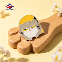 Longzhiyu, fabricant depuis 20 ans, épinglette personnalisée en métal émaillé (doux ou dur) avec motif animal de dessin animé mignon, épinglette chat, broche personnalisée