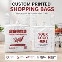 Sac de courses en plastique PE de qualité alimentaire, type T-shirt