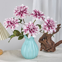 Vente directe d'usine, fleur artificielle en PU réaliste, dahlia à tige unique, faite à la main, pour bouquet de mariage et décoration intérieure