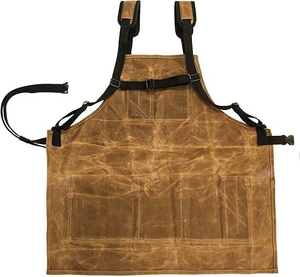 Mens Brown Polyamide <b>Work</b> Coverall Multi Pocket Adjustable Strap Utility Tool Abrasion Resistant <b>Waterproof</b> Workshop Workwear - Product Image 2