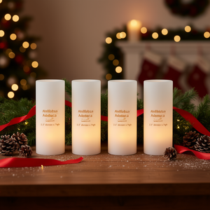 Velas LED blancas tipo pilar de 2.5 pulgadas de diámetro x 7 pulgadas de altura, funcionan con pilas, sin llama, para decoraciones de San Valentín y Navidad. - Product Image 2