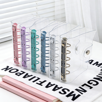Classeur en PVC transparent à spirale 6 anneaux, rechargeable, pour documents, mini-agenda, rangement pour papier, usage scolaire/bureau