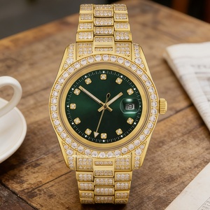 Fournisseur OEM de montres personnalisées avec diamants, montres de luxe haut de gamme en zircon cubique, montres Hip Hop Iced Out avec diamants pour hommes - Product Image 3