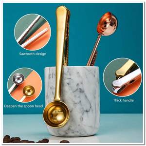 Cuchara medidora de café multifunción dorada de acero inoxidable, gran café perfecto, té, proteína, bebida instantánea, bolsa, Clip, cuchara de café - Product Image 6