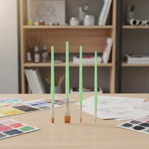 Pennelli Giorgione di Alta Qualità, Set da 4 Pezzi con Manico in Plastica e Setole <span class=keywords><strong>Sintetiche</strong></span> per Pittura Acrilica, a Olio, su Tessuto e Acquerello - Product Image 6