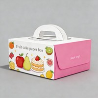 Boîte à gâteau transparente personnalisée en gros de 6, 8, 10, 12 pouces avec fenêtre, boîte à cupcakes en papier, emballage pour pâtisserie avec poignée